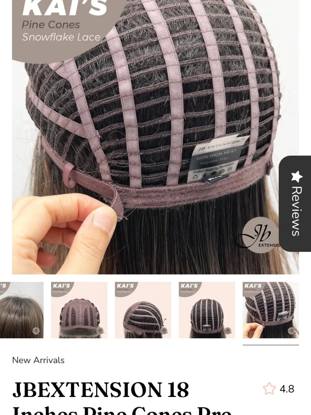 JB extention Kais Snowflake Lace Women’s Synthetic Wig Pinecones color, NWT